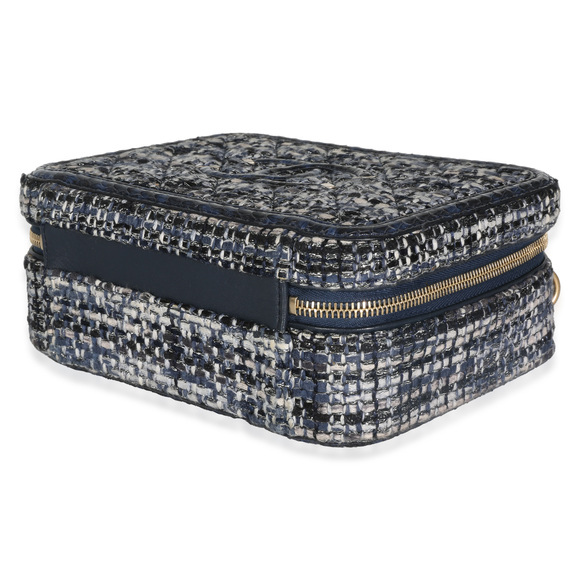 Chanel Navy Tweed Python Medium Filigree Vanity Case - Picture 7 of 8